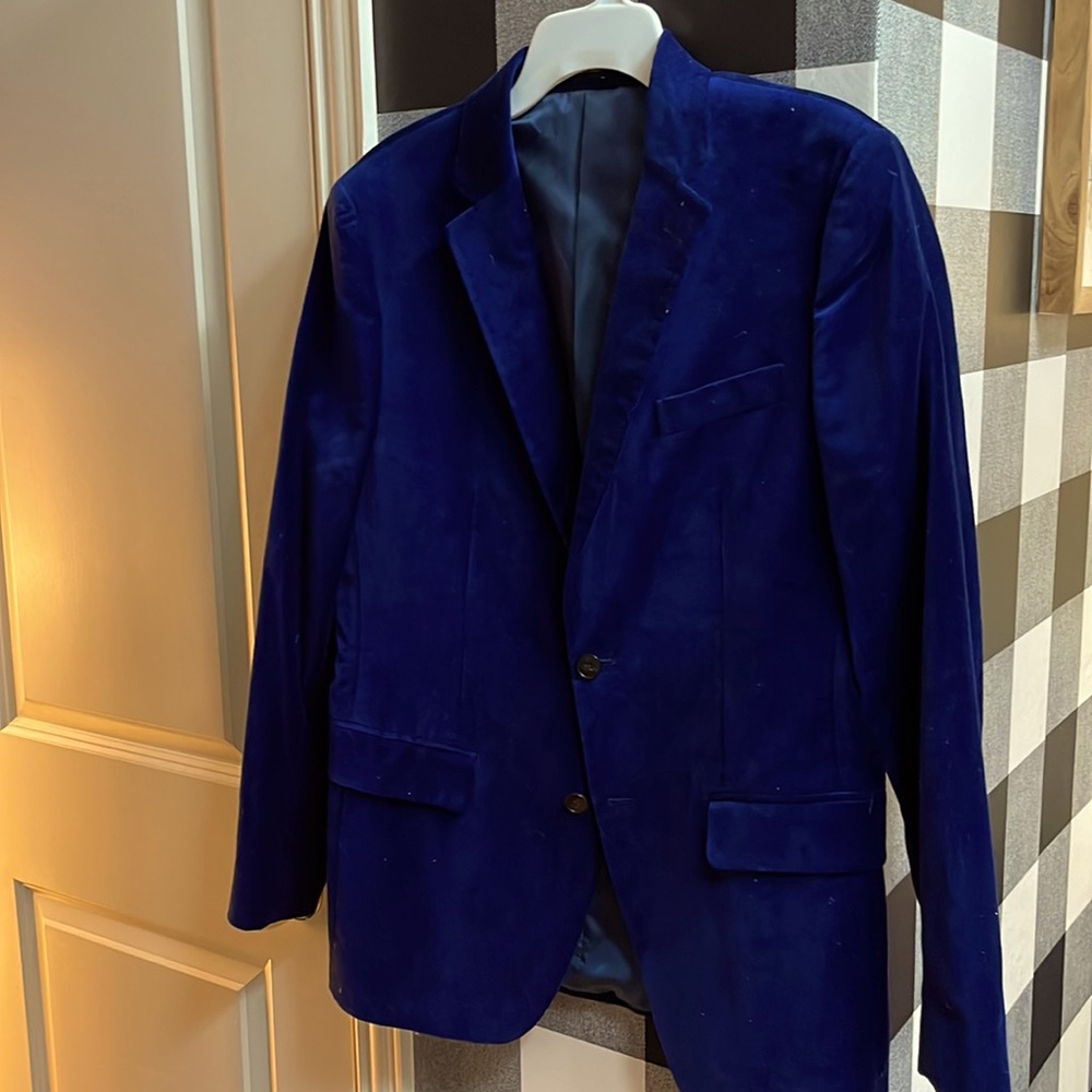 Velvet blue sports jacket, 42R - JF Ferra - Never Worn